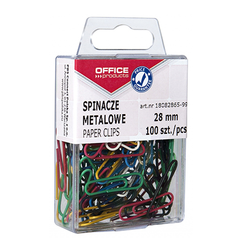 Скріпка 28мм 100шт. кругла різнокол. в коробці 18082865-99 (10/180) (OFFICE PRODUCTS)